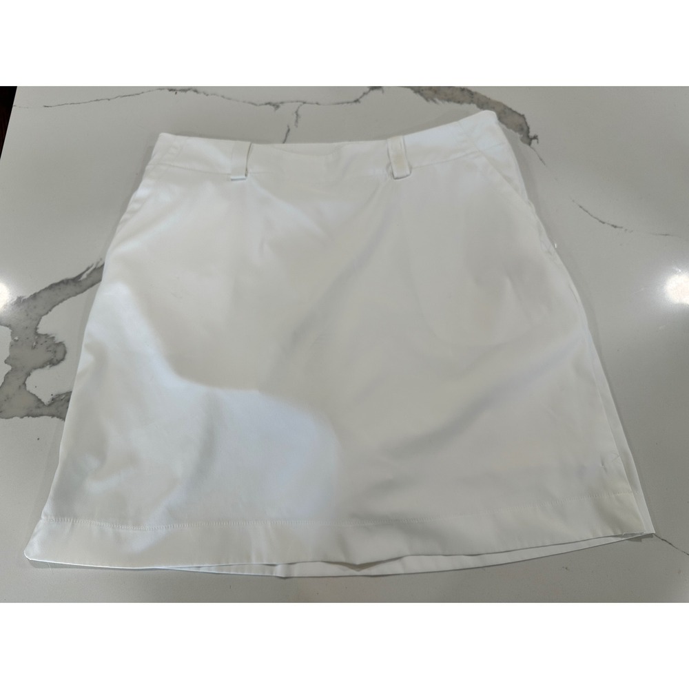 Nike Golf Dri-FIT White Skort Womens 12 Athletic Tennis Skirt Stretch Pocketed